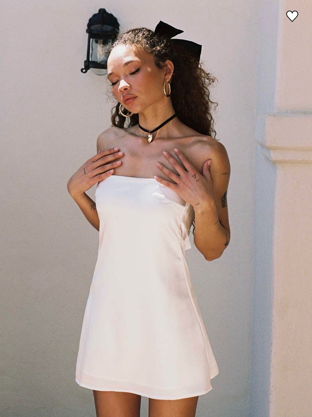 Princess Polly Strapless White Satin Mini Dress